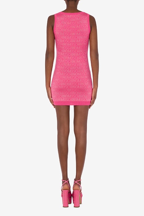 ALLOVER LOGO WOOL DRESS FUCHSIA 2