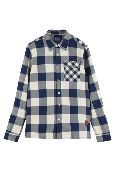 INDIGO CHECKED 1 POCKET WORKWEAR REGULAR FIT SHIRT COMBO A 1