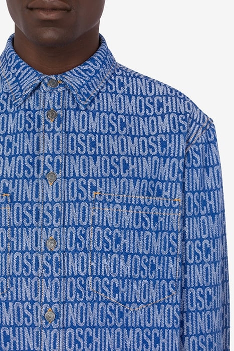 ALLOVER LOGO JACQUARD DENIM SHIRT BLUE 4