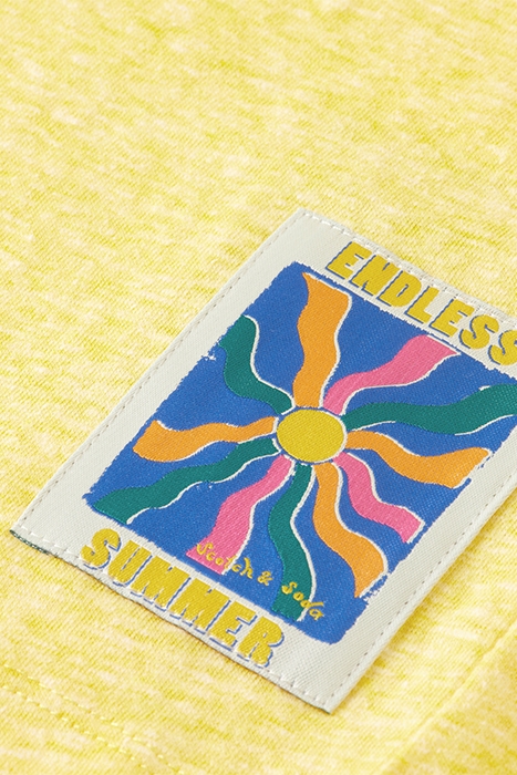 MELANGE TEE WITH CHEST LABEL SUNSHINE MELANGE 5