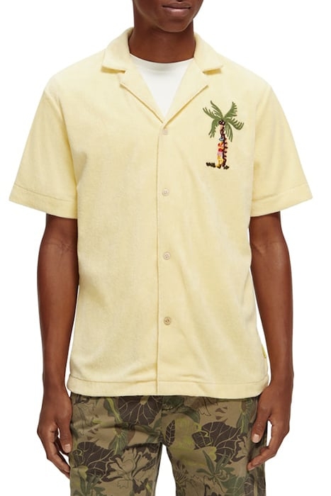 TOWELING SHIRT WITH EMBROIDERY AT CHEST BANANA 2