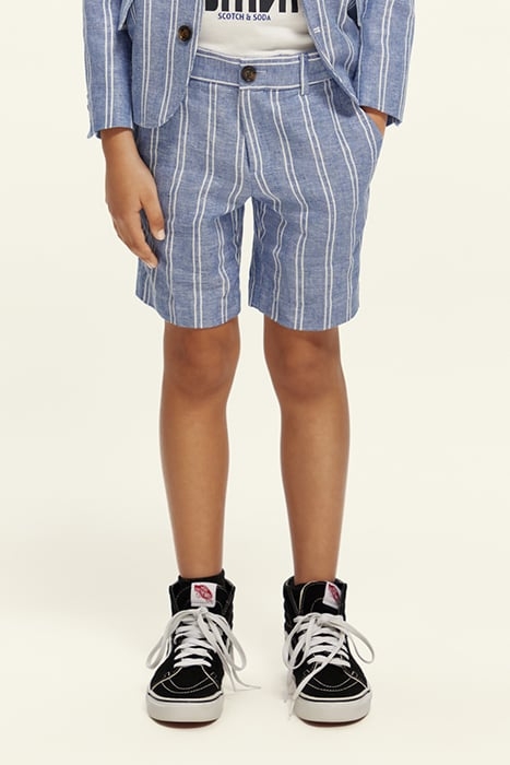 STRIPED LINEN DRESSED SHORTS BLUE STRIPE 2