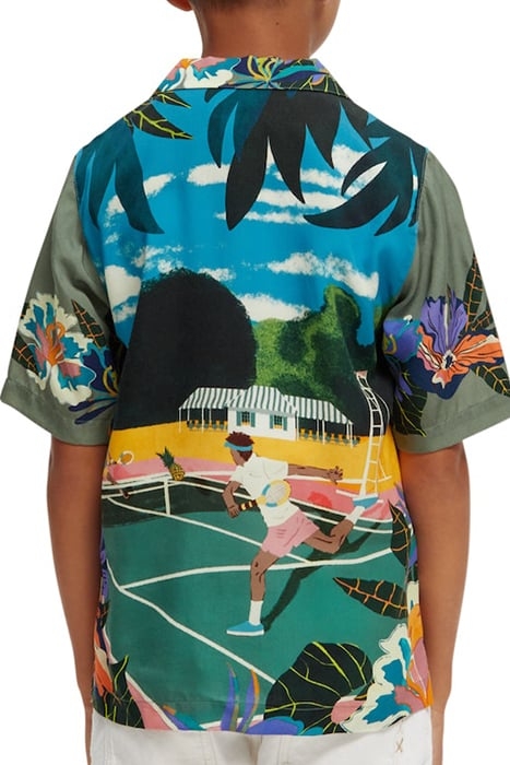 TENNIS PLACEMENT PRINT SHORT-SLEEVED TENCEL SHIRT TENNIS PRI 3