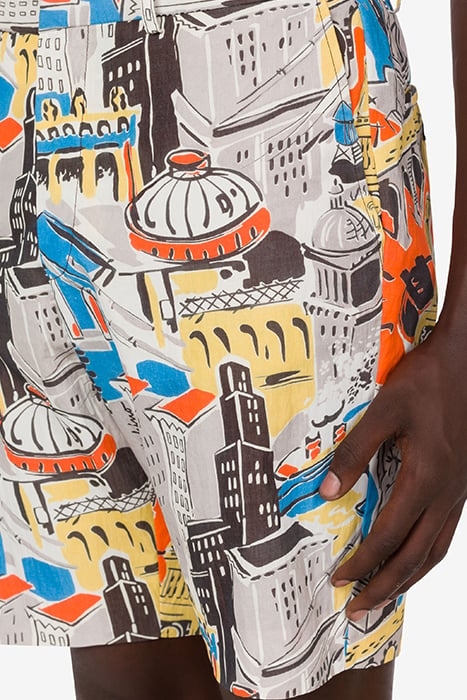 CITY PRINT NYLON BERMUDA SHORTS GREY 4