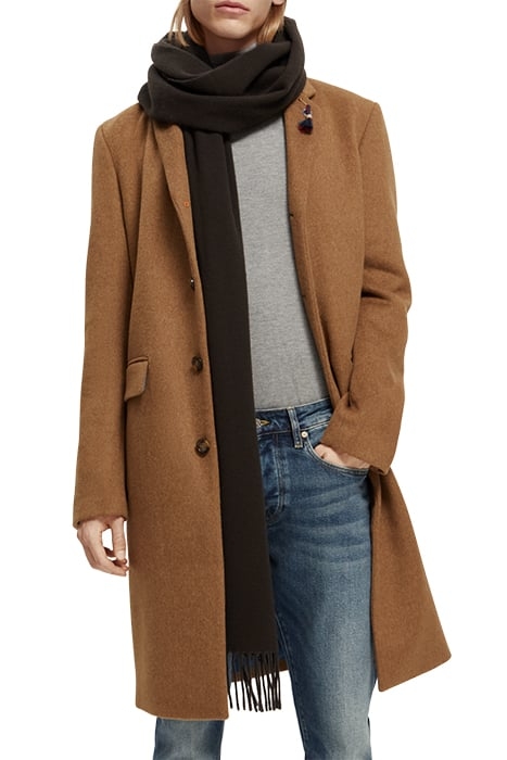 VIRGIN WOOL FRINGED WOVEN SCARF EARTH 4