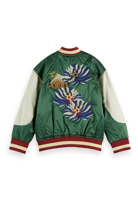 SAKURA SATIN SOUVENIR JACKET MILITARY 2