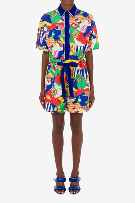 ALLOVER NAUTICAL SILK TWILL JUMPSUIT MULTICOLOR 1
