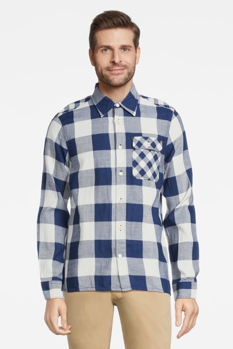 INDIGO CHECKED 1 POCKET WORKWEAR REGULAR FIT SHIRT COMBO A 2