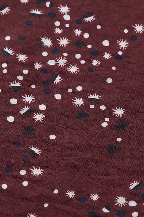 PUFF SLEEVE SMOCKED WAIST TOP MILKY WAY CRIMSON 3