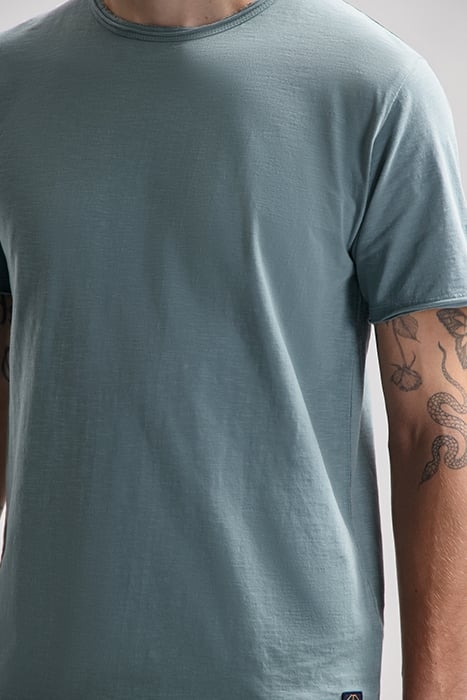 BASIC ROUND NECK TEE SLUB JERSEY STORMY SEA 5