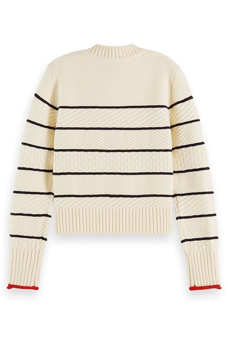 BUTTON SHOULDER BRETON PULLOVER ECRU 5
