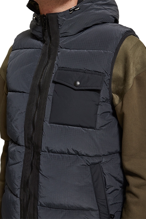 HOODED QUILTED BODYWARMER BLACK 7