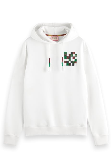 REGULAR FIT ARTWORK HOODIE IN ORGANIC COTTON WHITE 4