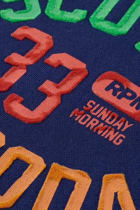 RELAXED FIT ARTWORK SWEATSHIRT IN ORGANIC COTTON MARINE BLUE 7