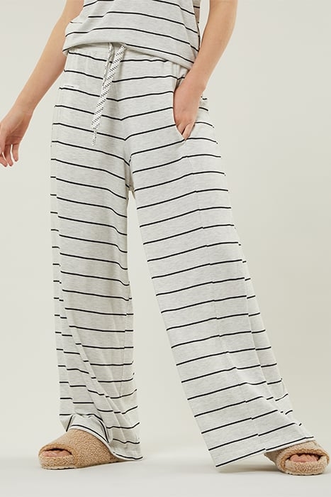 WIDE PANTS SINGLE STRIPE SOFT WHITE/BLACK 1