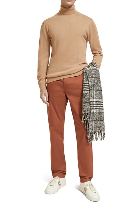 REGULAR FIT TURTLENECK PULLOVER IN MERINO WOOL CAMEL MELANGE 3