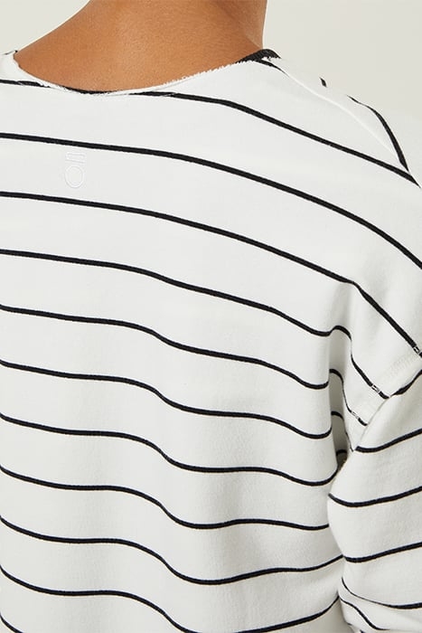 LONG CARDIGAN STRIPE ECRU/BLACK 6