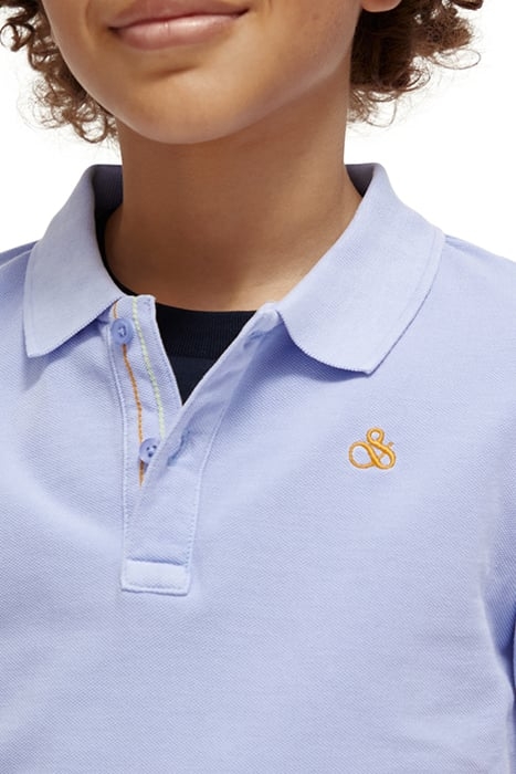 GARMENT-DYED SHORT-SLEEVED PIQUE POLO BLUEBELL 6