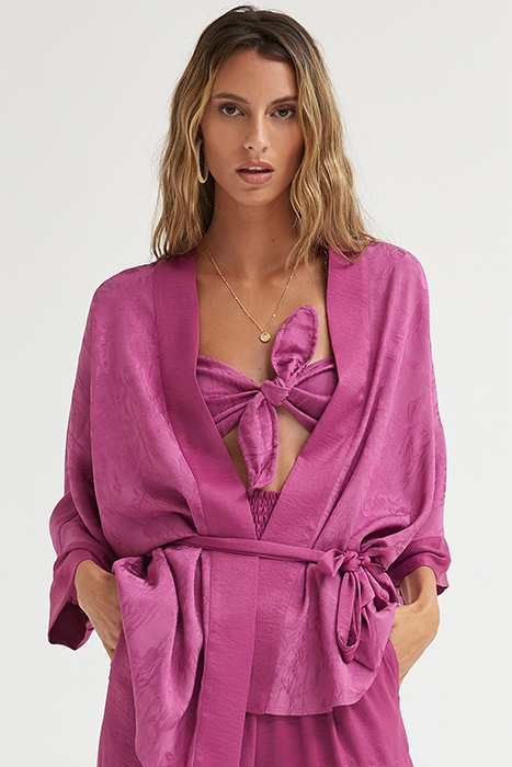 ECOVERO JACQUARD CROP TOP WITH BOW BOUGAINVILLEA 2