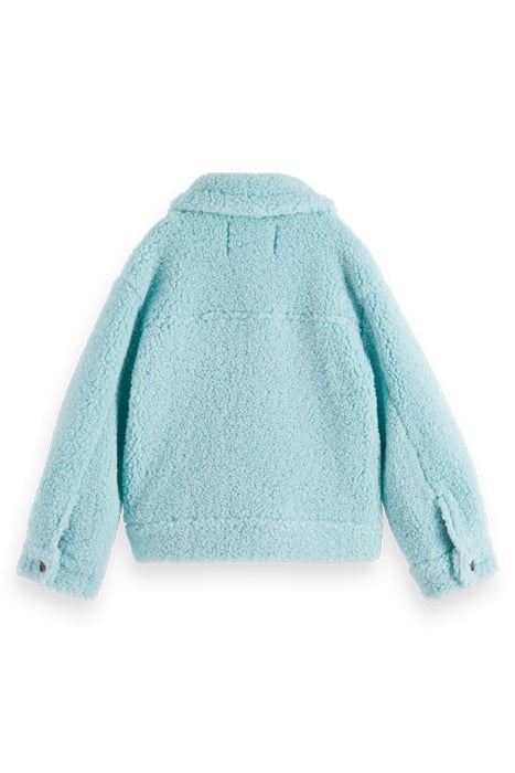 BOXY-FIT BONDED TEDDY TRUCKER JACKET ACOUSTIC BLUE 6