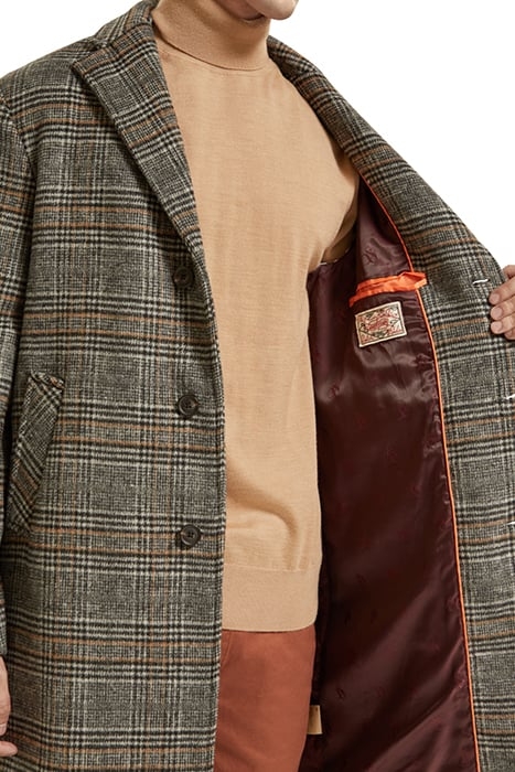 HAIRY BOUCLE OVERCOAT MULTI GREY CHECK 8