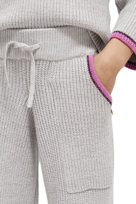 WIDE LEG KNITTED SWEATPANTS GREY MELANGE 7