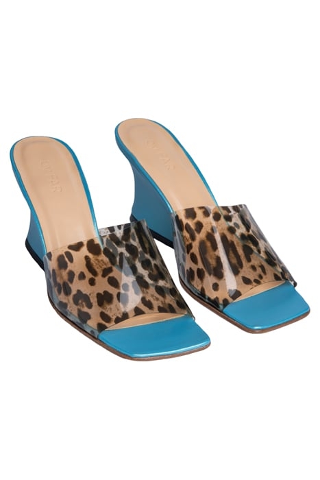 DOLLY BLUE PEARL SHINE LEATHER AND LEOPARD PRINT VINYL 2