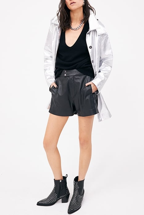 SILVER COATED COTTON PARKA WITH DETACHABLE HOOD 3