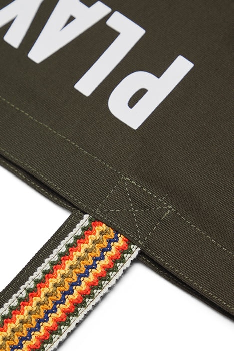 CANVAS TOTE WITH PATCHED-ON ARTWORK FIELD GREEN 6