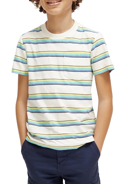 RELAXED FIT YARN-DYED STRIPE T-SHIRT IN ORGANIC COTTON ECRU 1