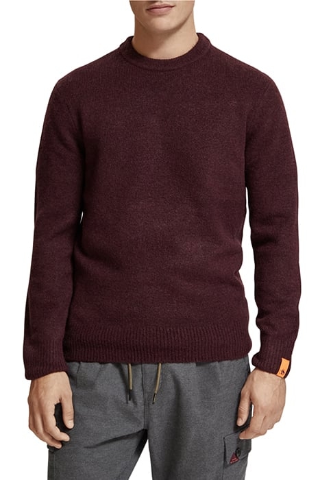 REGULAR FIT SOFTY-KNIT MELANGE PULL BERRY WINE 1