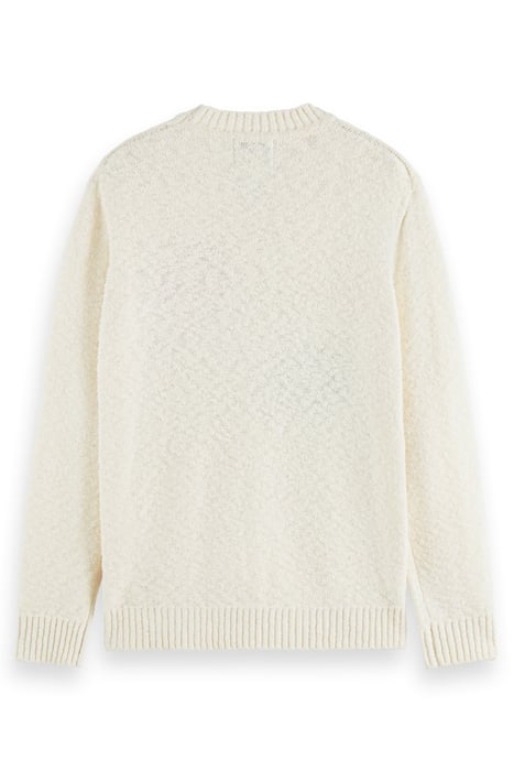 COTTON-BLEND BOUCLE PULLOVER WITH ARTWORK STONE 5