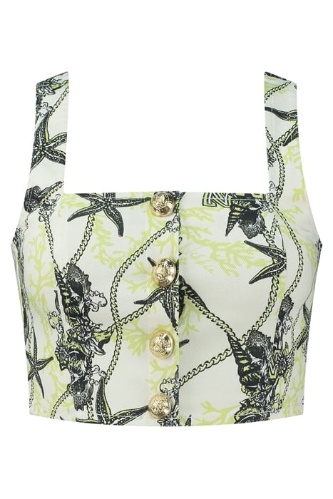 CHELSEA PRINTED TOP STAR WHITE/LIME YELLOW 1