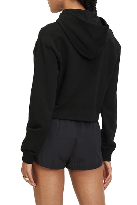 LAFIA CROPPED LOGO HOODY BLACK 2