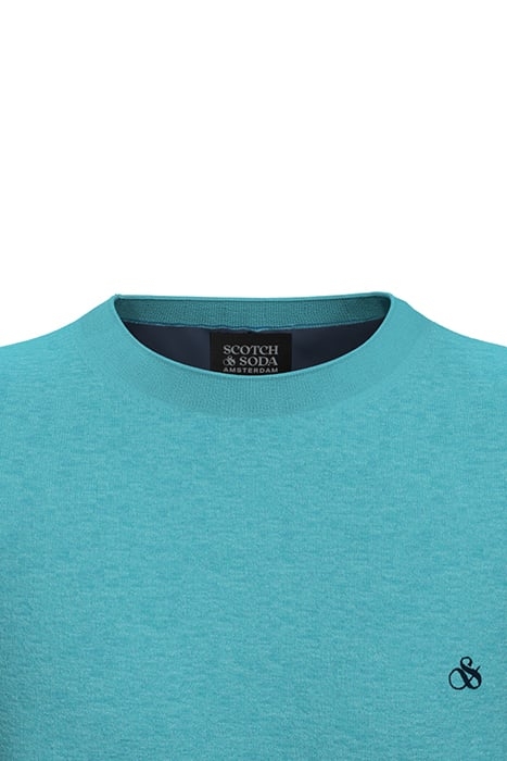 ESSENTIALS ECOVERO VISCOSE-NYLON CREWNECK PULLOVER TOPAZ 2