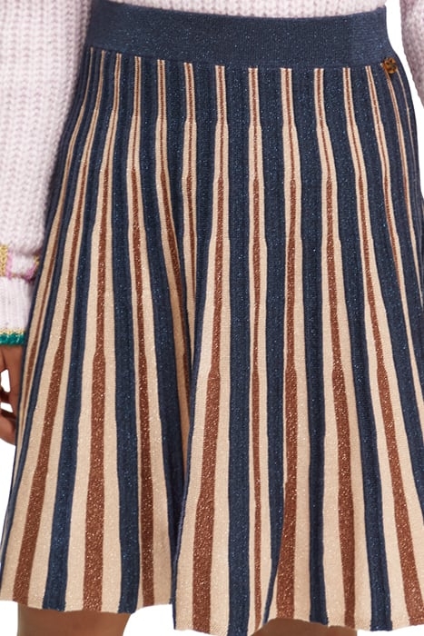 PLEATED KNITTED GLITTER MIDI SKIRT LUREX STRIPE 7