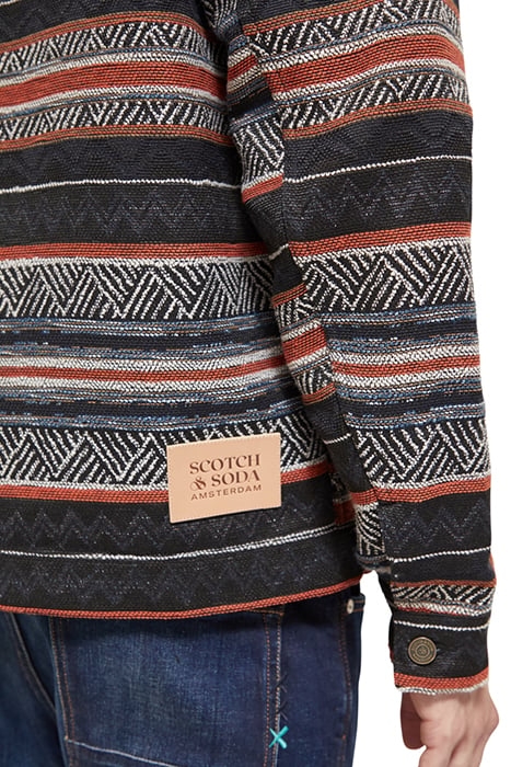 COTTON-BLEND JACQUARD TRUCKER JACKET NIGHT MULTICOLOUR STRIP 8