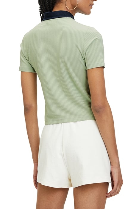 LOOKNOW RIBBED POLO SHIRT SMOKE GREEN 2
