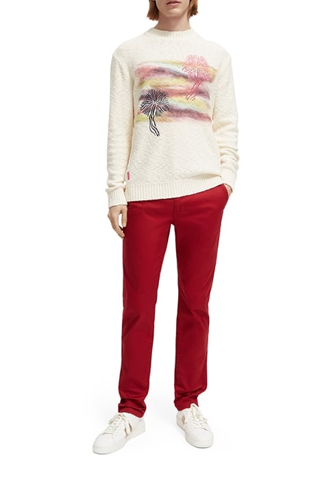 ESSENTIALS - MOTT SUPER SLIM-FIT STRETCH TWILL CHINO GARNET 3