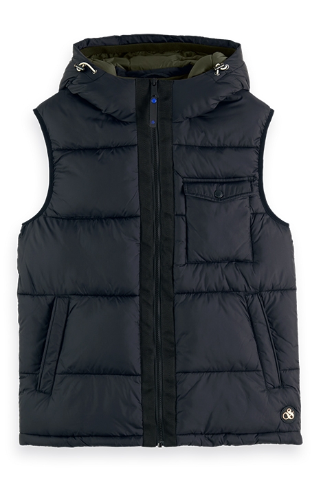 HOODED QUILTED BODYWARMER BLACK 4