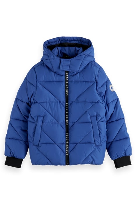 WATER REPELLENT HOODED RECYCLED POLYESTER JACKET COBALT 4