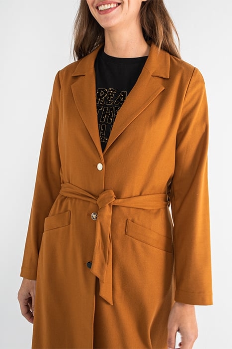 I.CODE FAWN TRENCH COAT WITH DECORATIVE BUTTONS 5