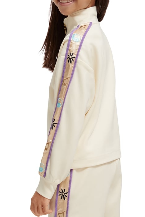 HALF-ZIP TAPE DETAIL SWEATSHIRT OFF WHITE 2