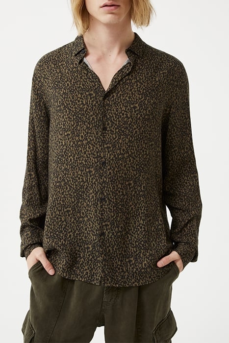 LIGHT KHAKI CAMOFLOWER PRINT REGULAR SHIRT 1