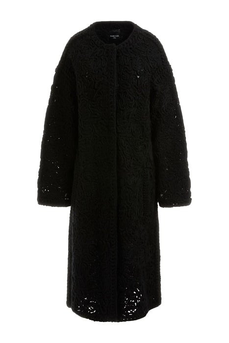 BRAID COAT JET BLACK FAUX FUR 3