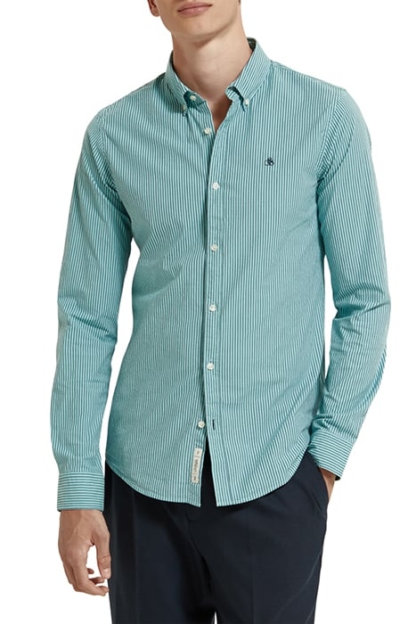 ESSENTIAL STRIPE POPLIN SHIRT STEEL TOPAZ BLUE STRIPE 1