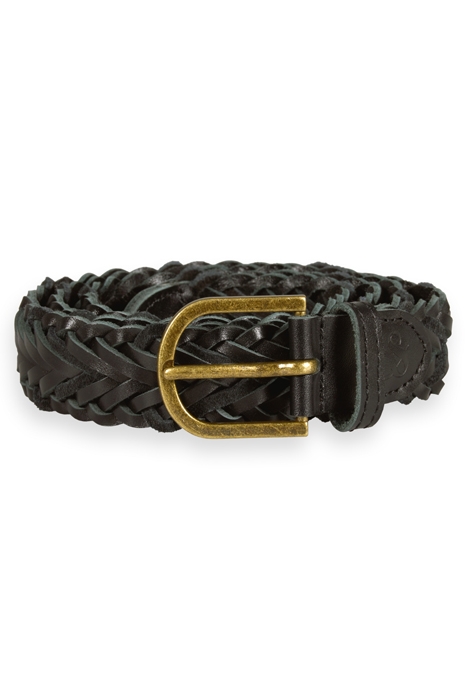 BRAIDED LEATHER BELT BLACK 1
