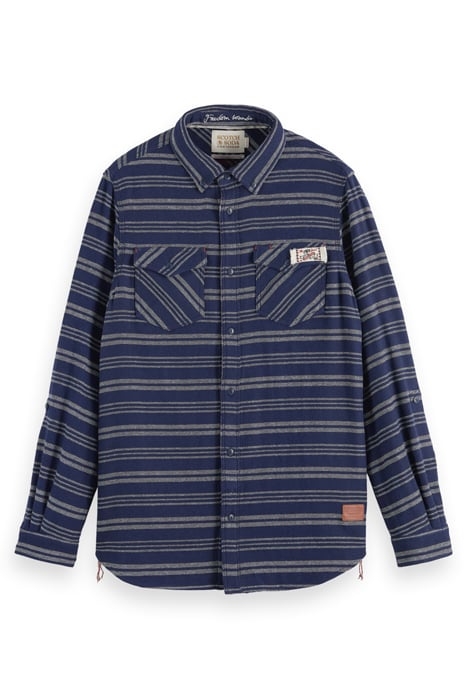 ARCHIVE DOUBLE FACE TWILL CHECK BLUE STRIPE 6
