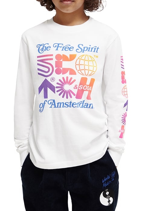 COTTON IN CONVERSION LONG-SLEEVED ARTWORK T-SHIRT WHITE 1