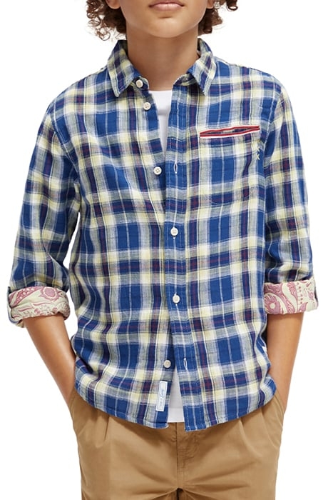 YARN-DYED CHECK BONDED SHIRT BLUE CHECK 1
